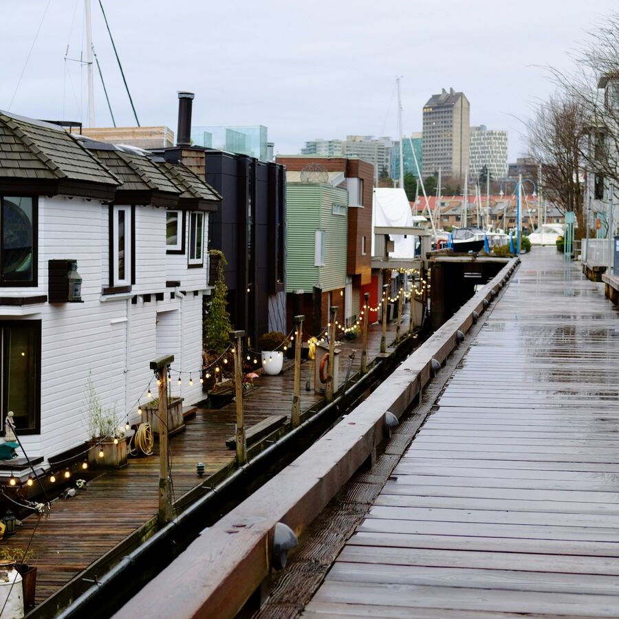 A residential street of homes across the Lower Mainland
